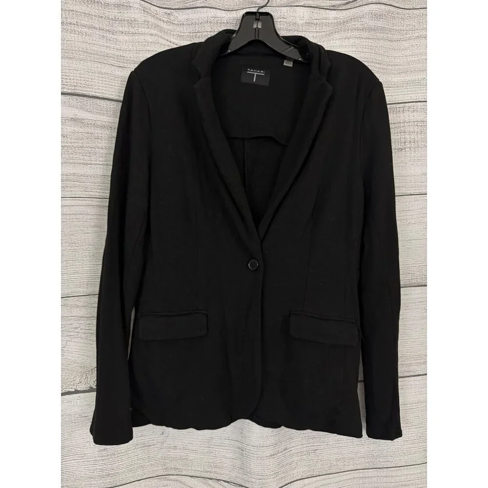Tahari Soft Unstructured Black Blazer Size M - Picture 1 of 3